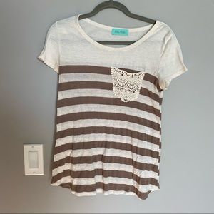 Filly Flair Brown Striped Top